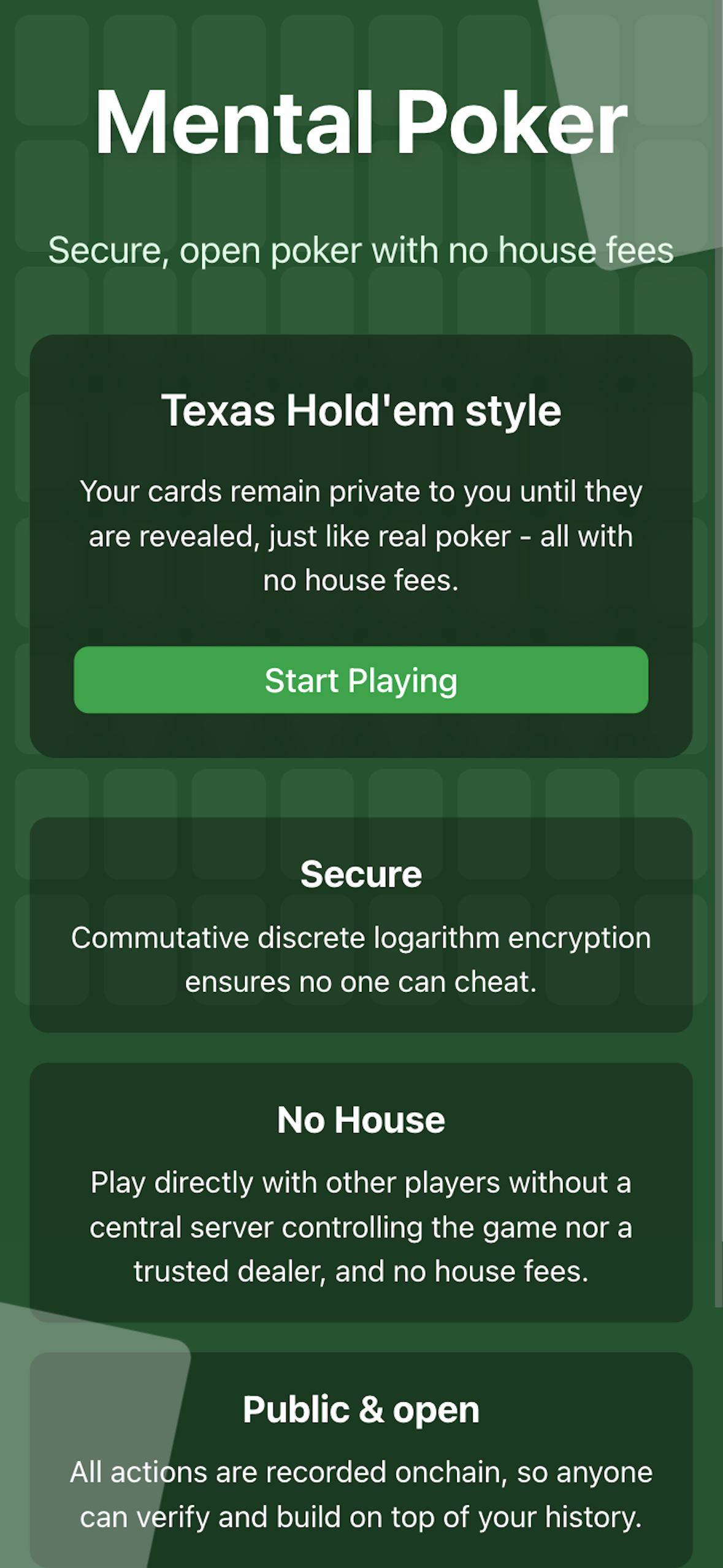 Mental Poker - Farcaster Mini Apps screenshot